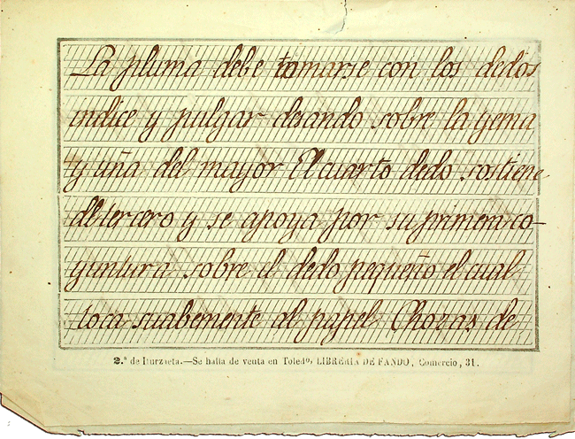 Hoja de un cuaderno de papel pautado usado para ejercicios de caligrafía Hoja de un cuaderno de papel pautado usado para ejercicios de caligrafía